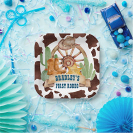 Cowboy 1st rodeo paarden boerderij party gepersona papieren bordje