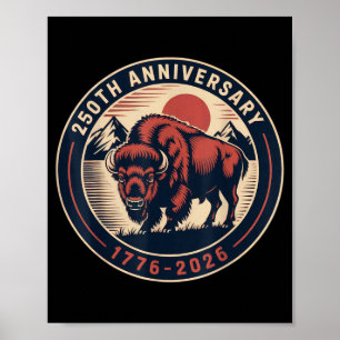 Cowboy 250 TH 4 juli-vlag 1776 2026 250ste Poster