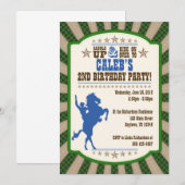 Cowboy 2e uitnodiging van de Birthday Party (Voorkant / Achterkant)