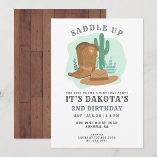 Cowboy 2e uitnodiging van de Birthday Party