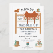 Cowboy 2e verjaardag kaart (Voorkant / Achterkant)