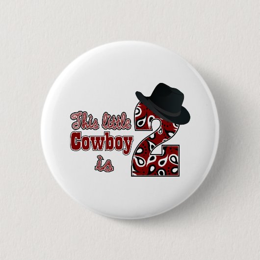 Cowboy 2e verjaardag ronde button 5,7 cm (Voorkant)