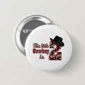 Cowboy 2e verjaardag ronde button 5,7 cm (Voorkant /achterkant)