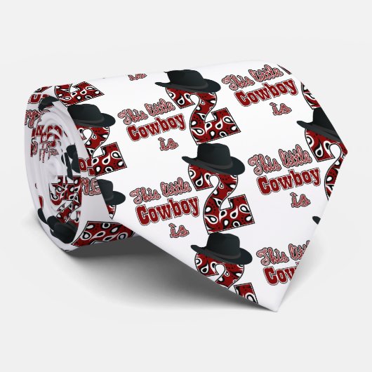 Cowboy 2e verjaardag stropdas (Opgerold)