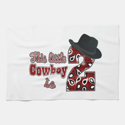 Cowboy 2e verjaardag theedoek (Horizontaal)