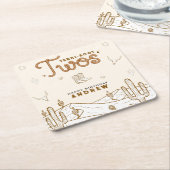 Cowboy 2nd Birthday Party Terri-Boot Twos Western Kartonnen Onderzetters (Schuin)