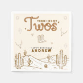 Cowboy 2nd Birthday Party Terri-Boot Twos Western Servet (Voorkant)
