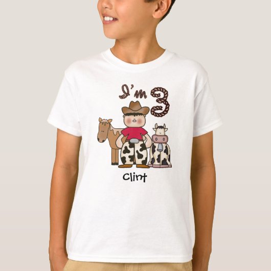 Cowboy 3rd Birthday T-Shirt (Voorkant)