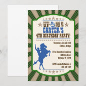 Cowboy 4e uitnodiging van de Birthday Party (Voorkant / Achterkant)