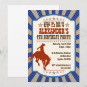 Cowboy 4e uitnodiging van de Birthday Party (Voorkant / Achterkant)