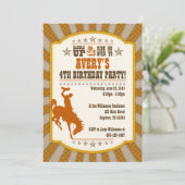 Cowboy 4e uitnodiging van de Birthday Party (Staand voorkant)