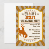 Cowboy 4e uitnodiging van de Birthday Party (Voorkant / Achterkant)