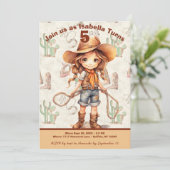 Cowboy 5e verjaardag Bash Uitnodiging (Staand voorkant)