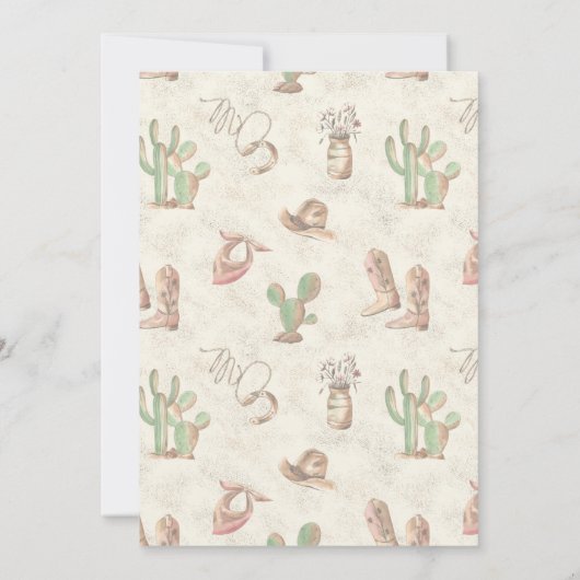 Cowboy 5e verjaardag Bash Uitnodiging (Achterkant)