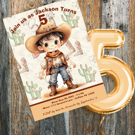 Cowboy 5e verjaardag Bash Uitnodiging