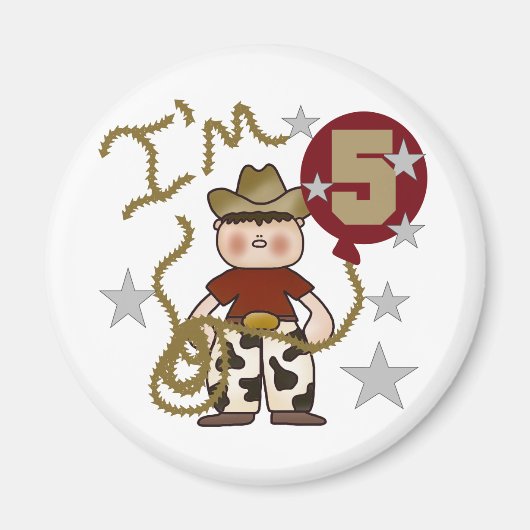 Cowboy 5e verjaardag T-shirts en geschenken Magneet (Voorkant)