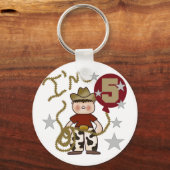 Cowboy 5e verjaardag T-shirts en geschenken Sleutelhanger (Voorkant)