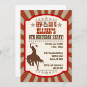 Cowboy 5th Birthday Party Invitation Kaart (Voorkant / Achterkant)