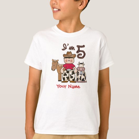 Cowboy 5th Birthday T-shirt (Voorkant)