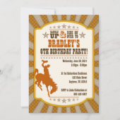 Cowboy 6th Birthday Party Invitation Kaart (Voorkant)