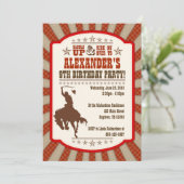 Cowboy 9th Birthday Party Invitation Kaart (Staand voorkant)