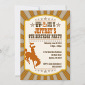 Cowboy 9th Birthday Party Invitation Kaart (Voorkant)