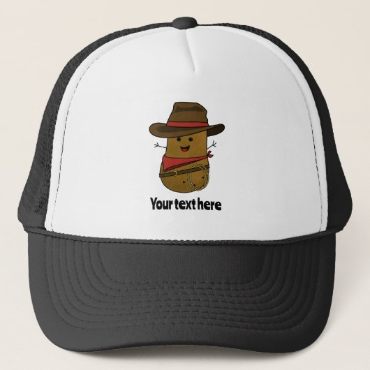 Cowboy Aardappel Gepersonaliseerd Trucker Pet (Voorkant)