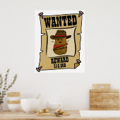 Cowboy Aardappel Gezocht Poster (Keuken)