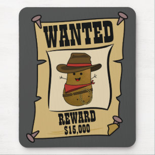 Cowboy Aardappel Gezocht Poster Muismat
