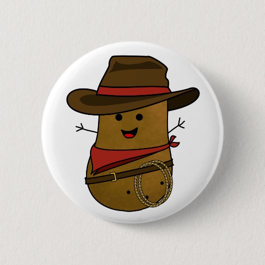 Cowboy Aardappel Ronde Button 5,7 Cm (Voorkant)