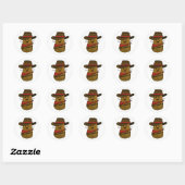 Cowboy Aardappel Ronde Sticker (Vel)