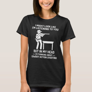 Cowboy actie schieten in mijn hoofd Western T-shirt
