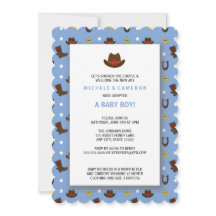 Cowboy Adoption Baby shower nodigt uit