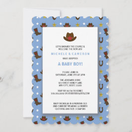 Cowboy Adoption Baby shower nodigt uit Kaart