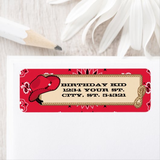 Cowboy-Adresetiketten Etiket (Insitu)