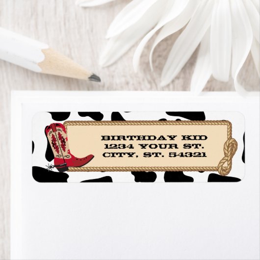 Cowboy-Adresetiketten Etiket (Insitu)