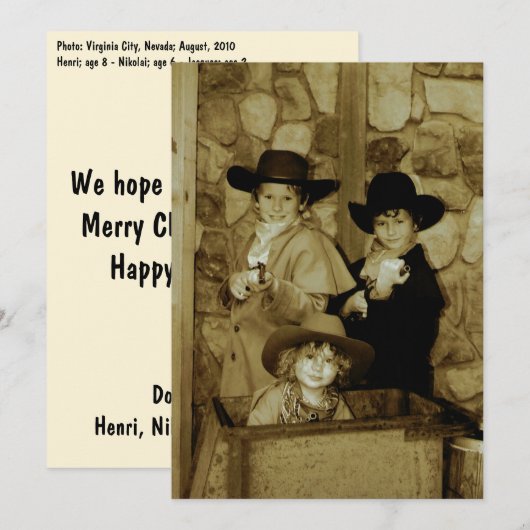 cowboy-afbeelding 2 feestdagenkaart (Voorkant / Achterkant)