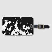 Cowboy-afdrukken met zwart en wit Koeienhuid Bagagelabel (Voorkant (horizontaal))