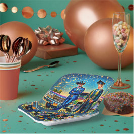 Cowboy Afstuderen Guy Met Pickup Truck Custom Papieren Bordje