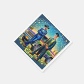 Cowboy Afstuderen Guy Met Pickup Truck Custom Servet (Hoek)