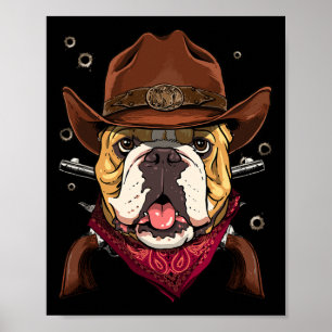 Cowboy American Bulldog Country Muziek Rodeo Howdy Poster