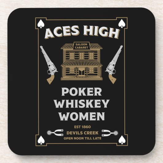 Cowboy Amerikaans Frontier Saloon Bier Onderzetter (Voorkant)