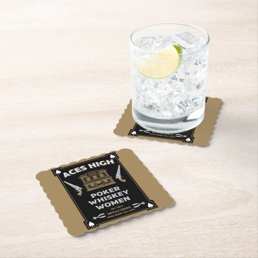 Cowboy Amerikaans Frontier Saloon Kartonnen Onderzetters (Insitu)