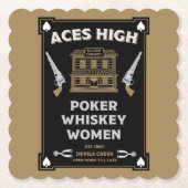 Cowboy Amerikaans Frontier Saloon Kartonnen Onderzetters (Voorkant)