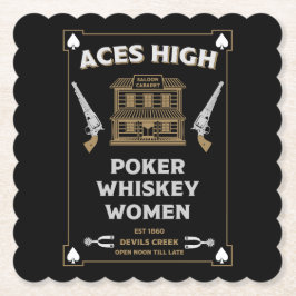 Cowboy Amerikaans Frontier Saloon Kartonnen Onderzetters