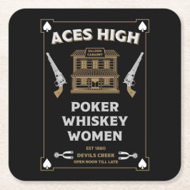 Cowboy Amerikaans Frontier Saloon Kartonnen Onderzetters