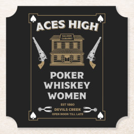 Cowboy Amerikaans Frontier Saloon Kartonnen Onderzetters