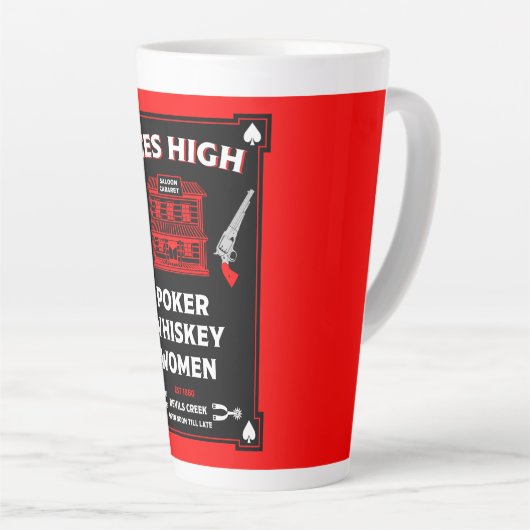 Cowboy Amerikaans Frontier Saloon Latte Mok (Rechterhoek)