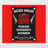 Cowboy Amerikaans Frontier Saloon Likeurfles Etiket (Enkel label)