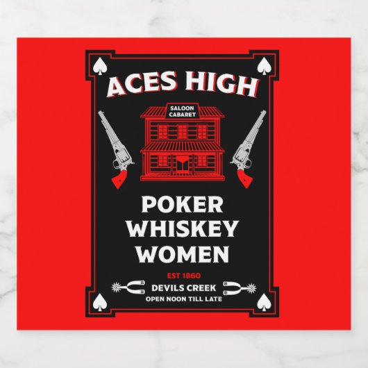 Cowboy Amerikaans Frontier Saloon Likeurfles Etiket (Enkel label)